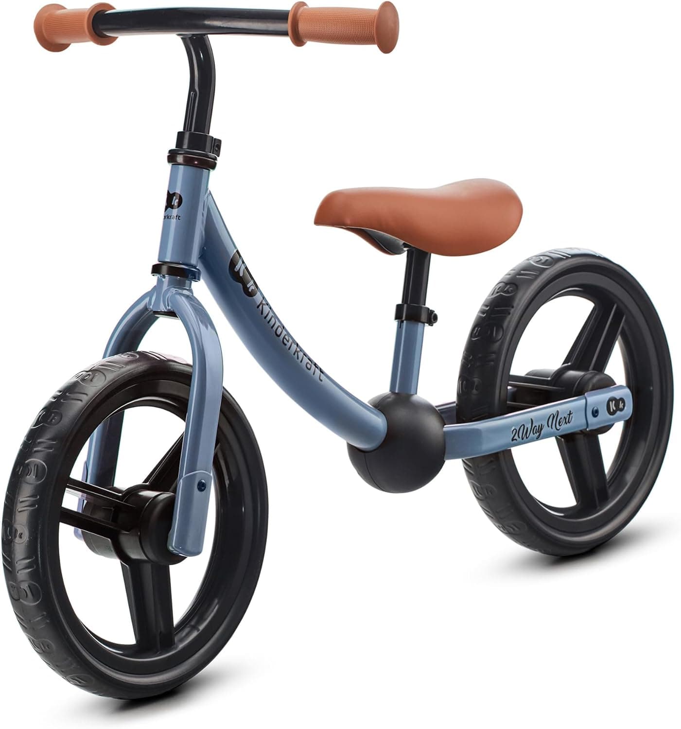 Kinderkraft, 2WAY NEXT Bicicleta sem pedais, bicicleta infantil, bicicleta para bebé, quadro baixo, regulável, selim suave, de 3 anos a 35 kg, azul