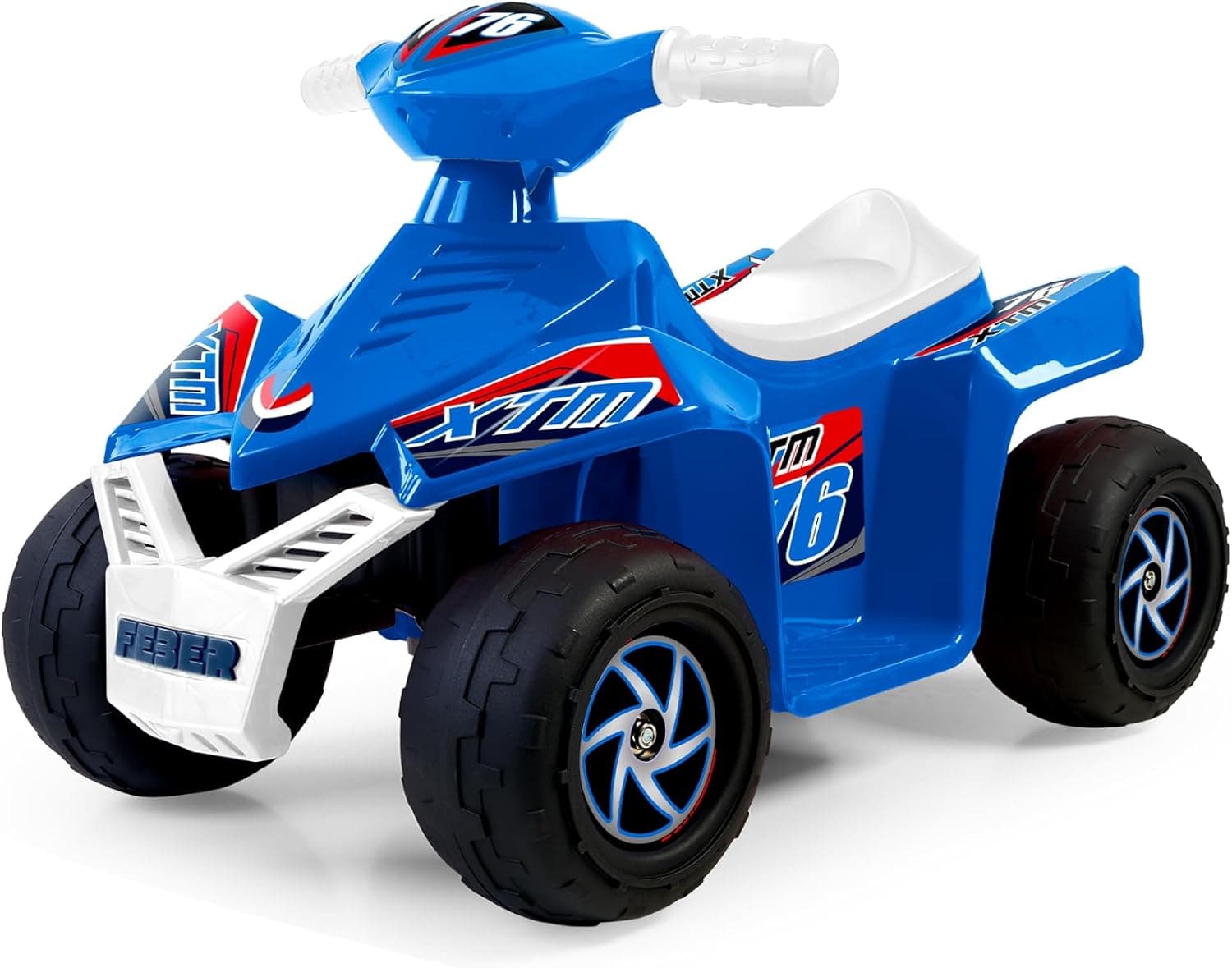 FEBER - Quad CE-Blue 6V, Carro elétrico para meninos e meninas dos 18 meses a 3 anos, com acelerador, rodas grandes para estabilidade, até 40 min de bateria, carregador incluído, famosa (FEN53000)