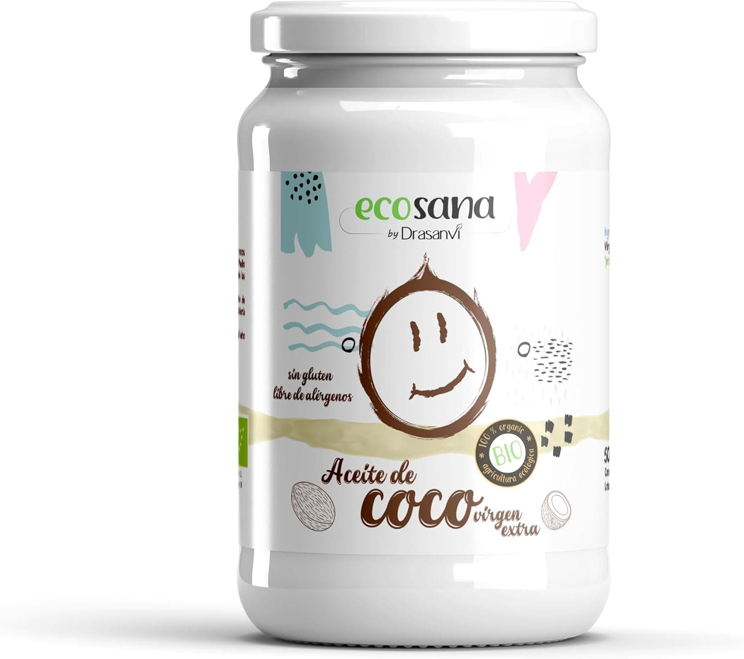 Drasanvi Óleo ecológico de coco virgem extra certificado BIO by - Vegano - sem glúten - 500 ml