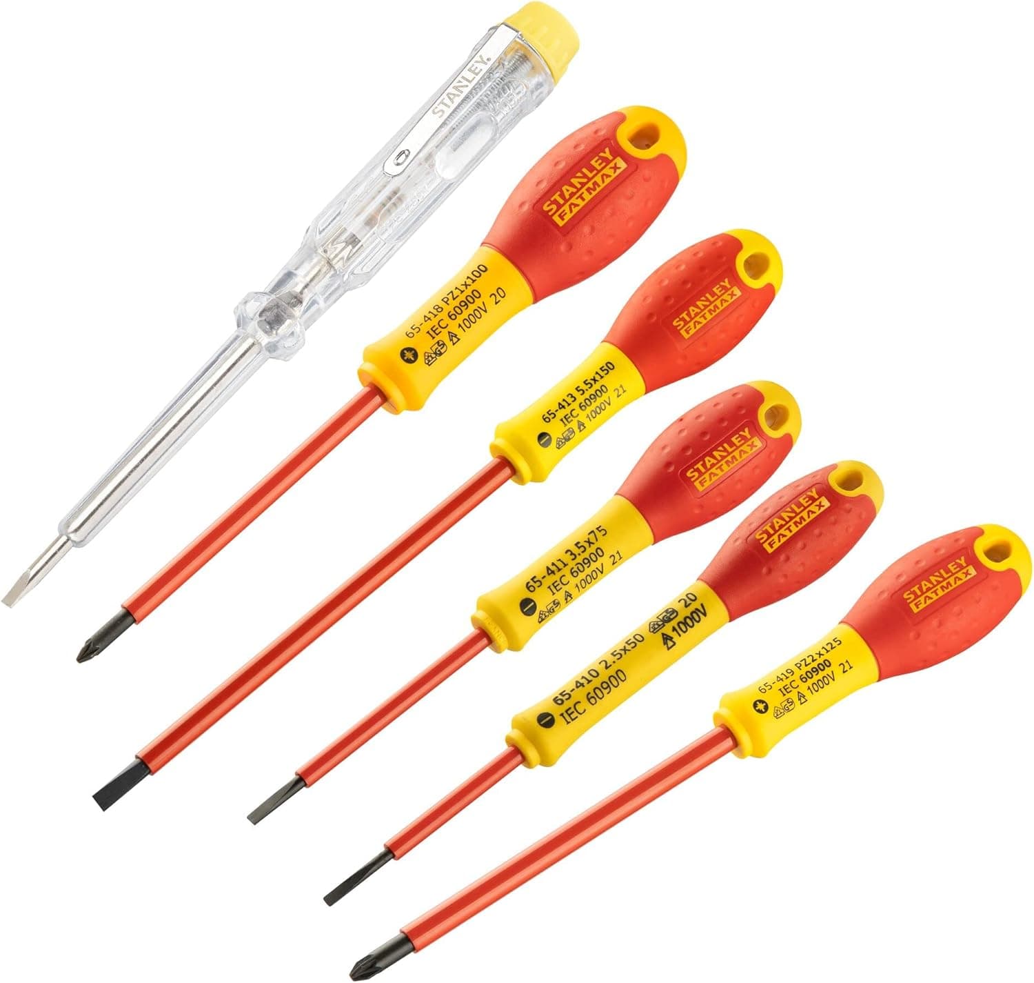 Stanley 0-65-443 | Conjunto de 6 chaves de fendas isoladas planas e Pozidriv