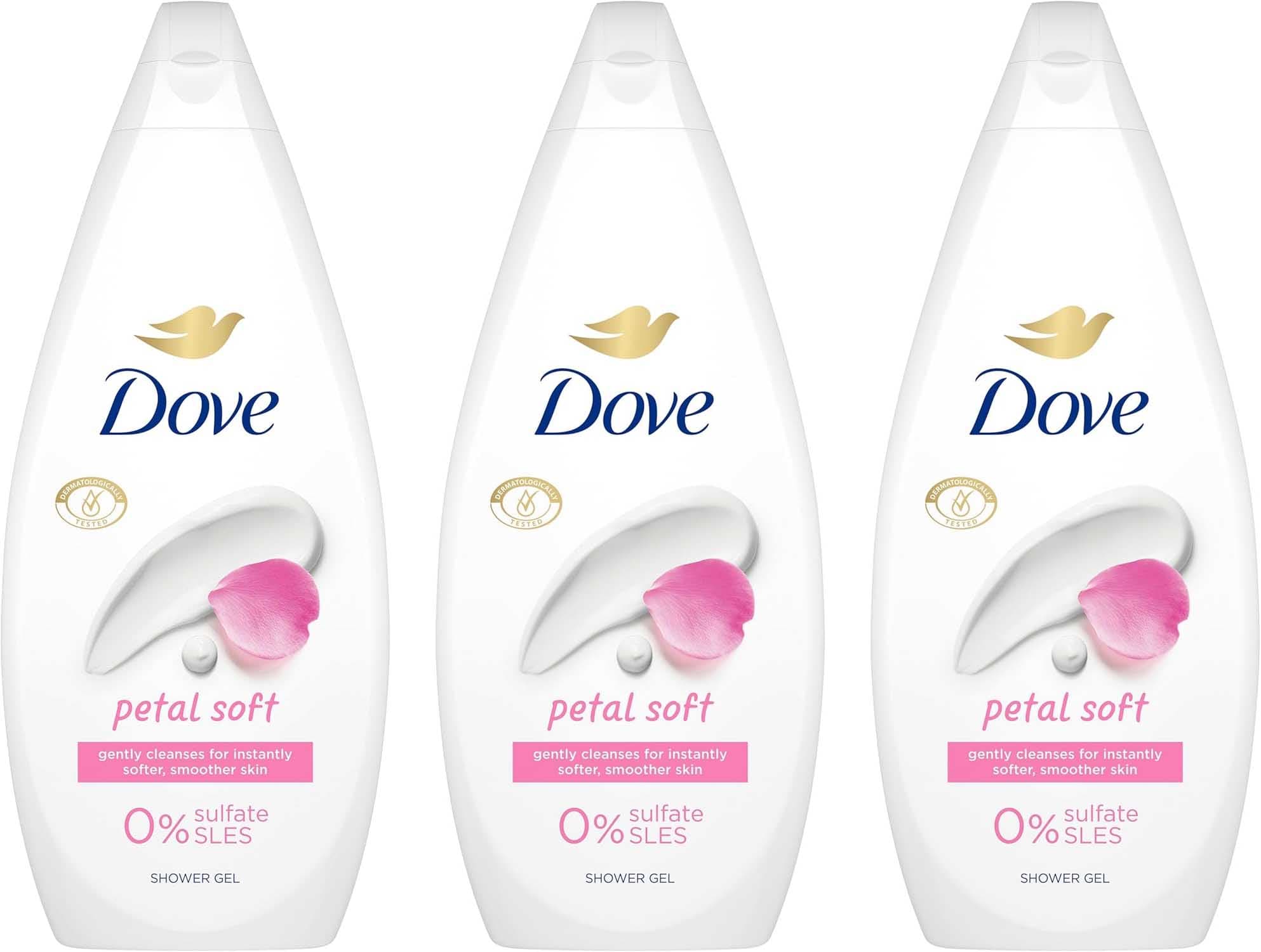 Dove Gel de duche cuidado floral limpeza delicada para uma pele macia, 720 ml x 3