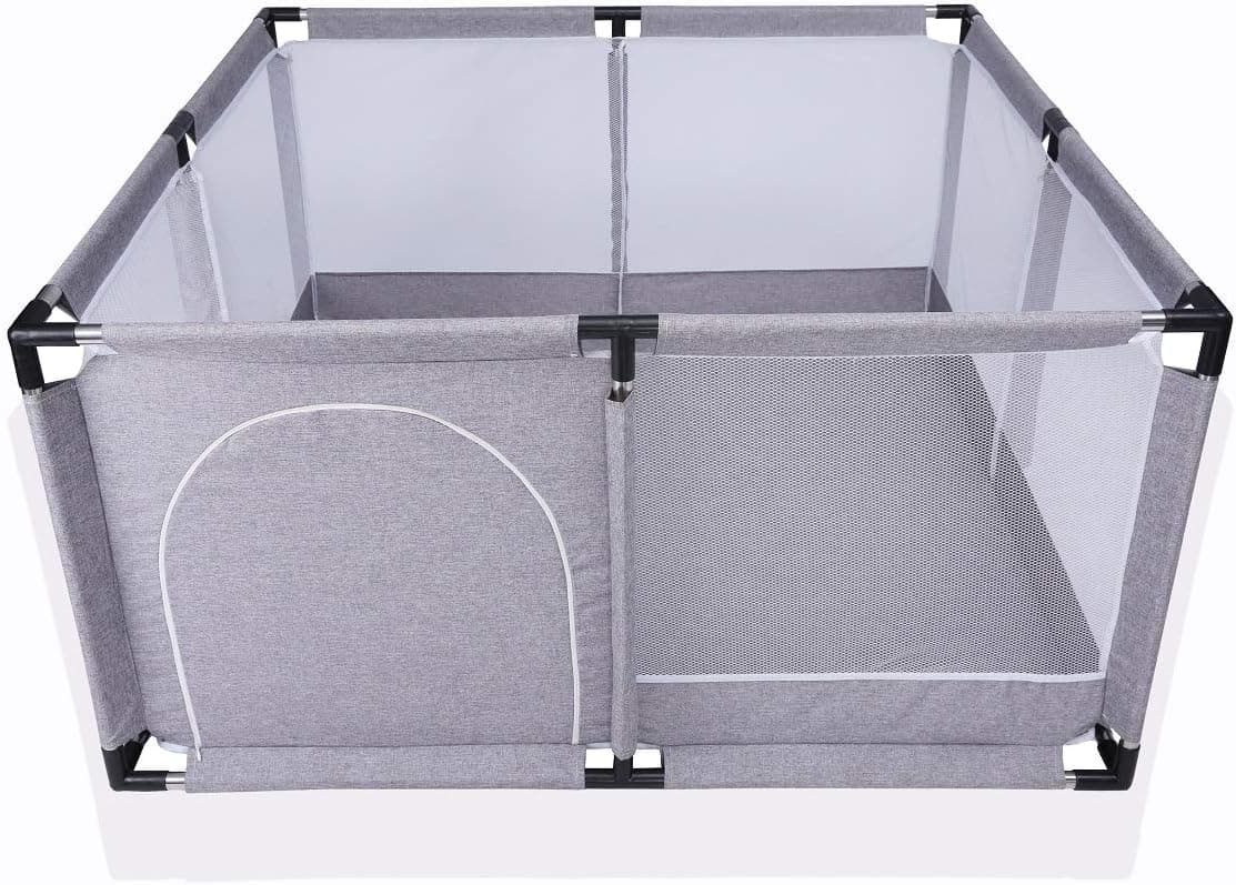 Star Ibaby Oxford XL | Parque ultraleve para bebés em cinzento suave sem tapete