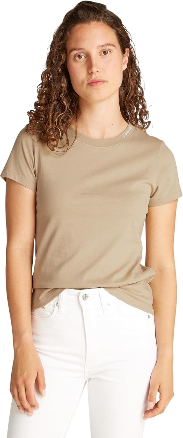 Calvin Klein Women's S/S T-Shirt S Grey (White Pepper)