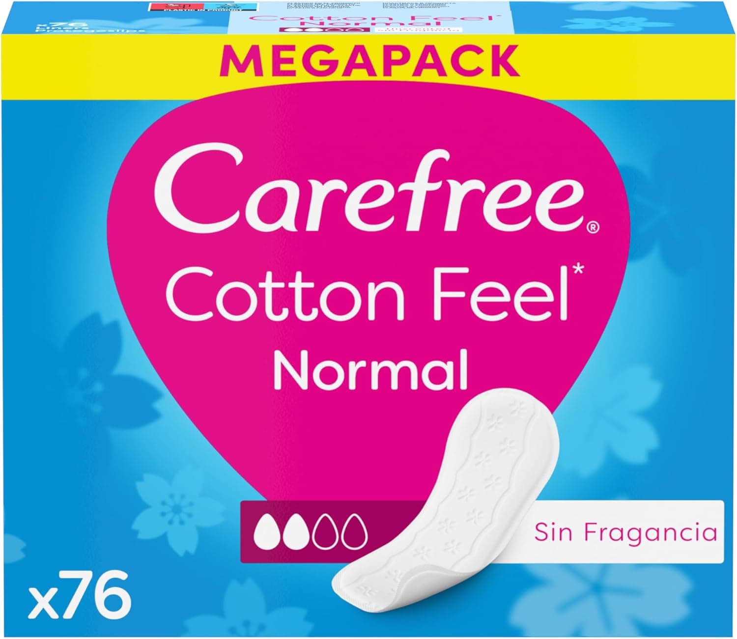 Carefree Salvaslip Cotton sem fragrância 76 unidades 200 g
