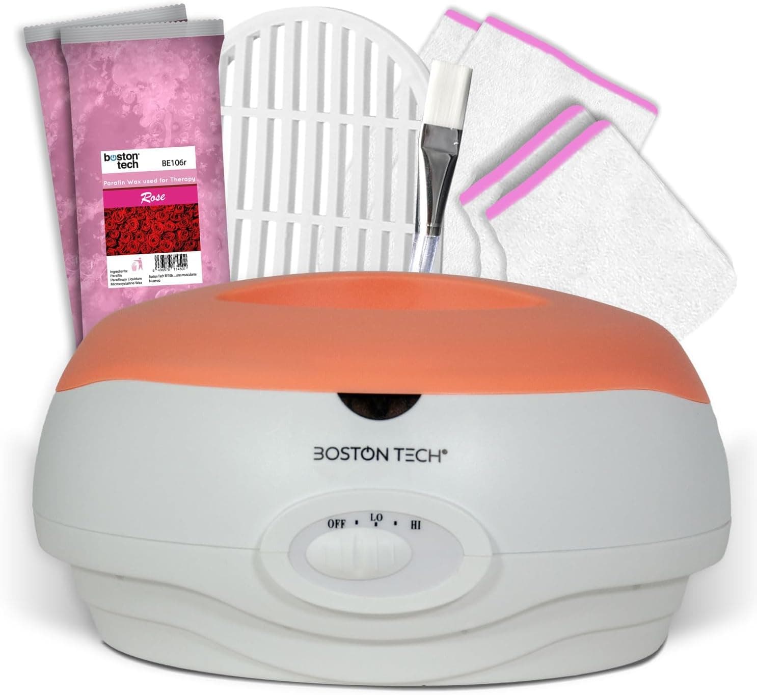 ParaffinLux Máquina de banho de parafina para mãos da Boston Tech® | alívio da dor muscular e artrite, hidratada, suaviza e evitaliza a sua pele, capacidade 3L acessórios premium (rosa, com cera)
