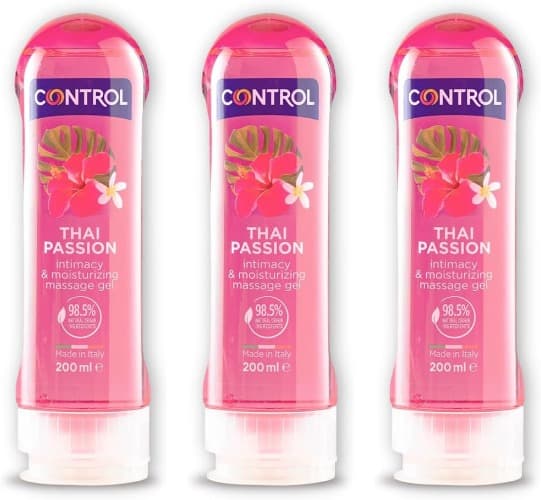 Control Exotic Escape Gel de massagem corporal, 200 ml x 3