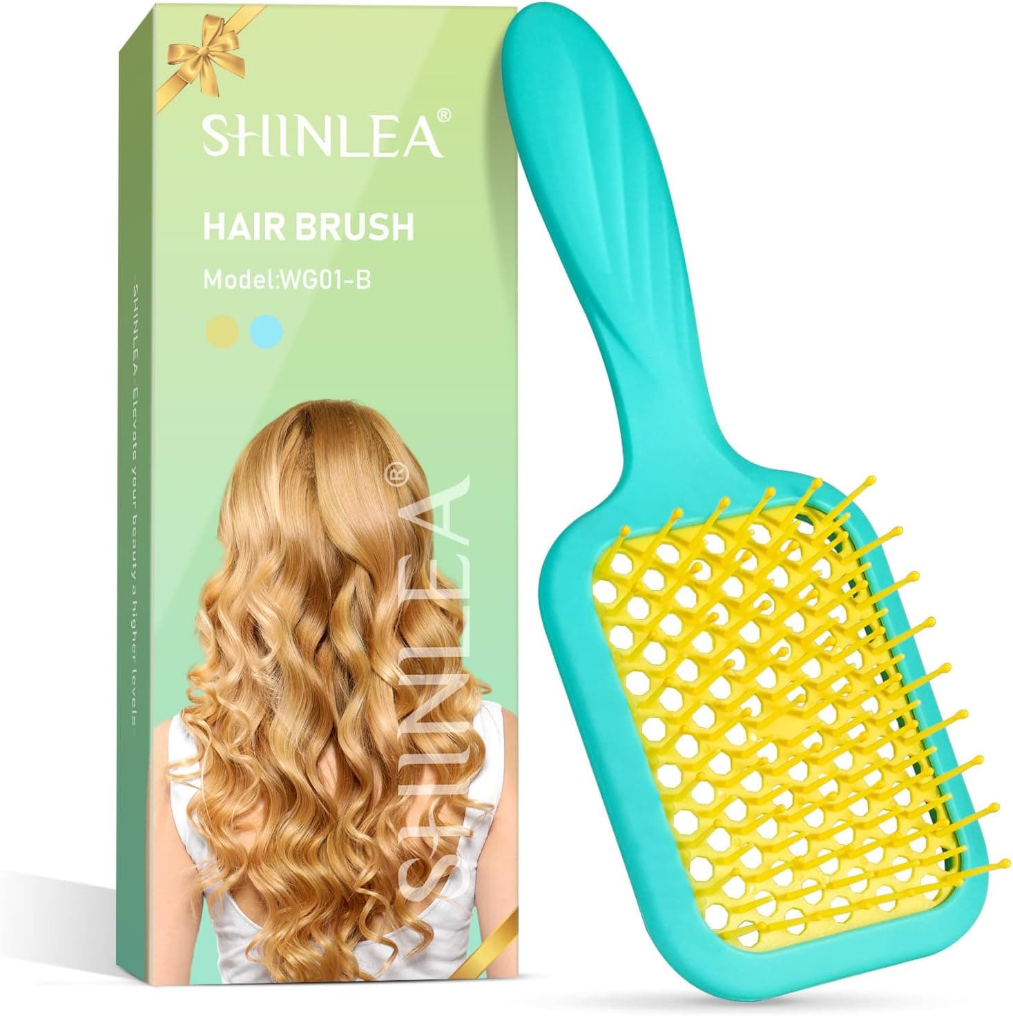 SHINLEA Escova de cabelo encaracolado para cabelo húmido e seco, pente desembaraçante de secagem rápida para mulheres, homens, crianças, reduz o rasgo, elimina os nós