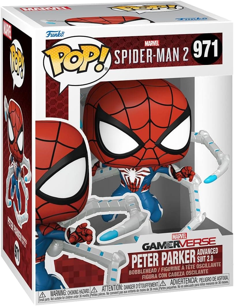 Funko Pop! Games: Spider-Man 2- Peter Parker Suit - Spider-Man 2 Video Game - Figura de vinil colecionável