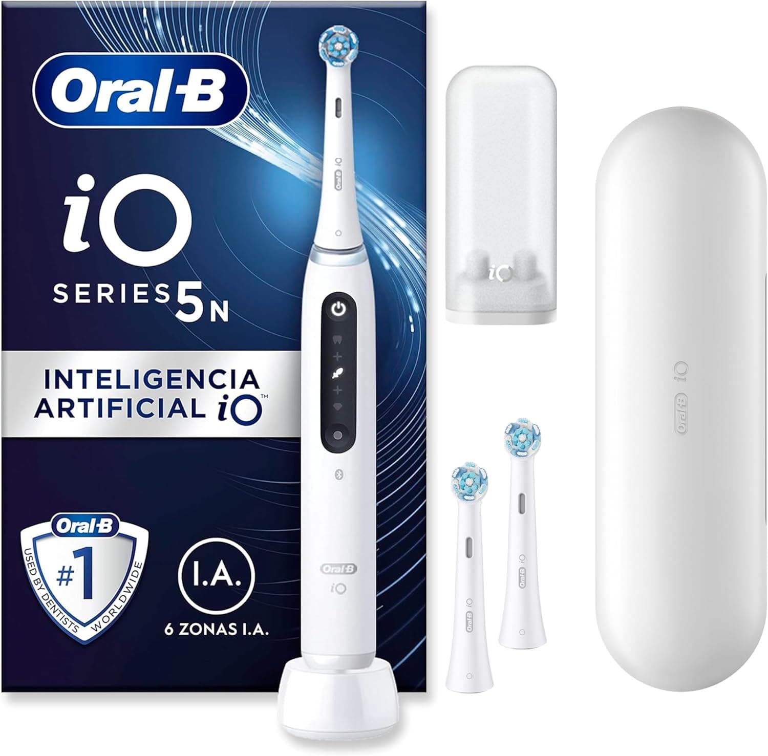 Oral-B iO 5N | Escova de dentes elétrica com estojo de viagem e 3 cabeças de substituição