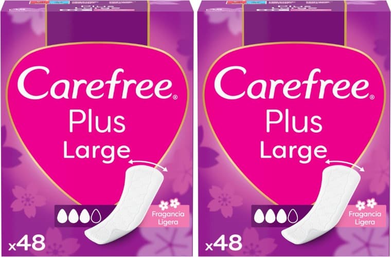 Carefree Plus Large, sem fragrância, Protegeslips (48 unidades) x 2
