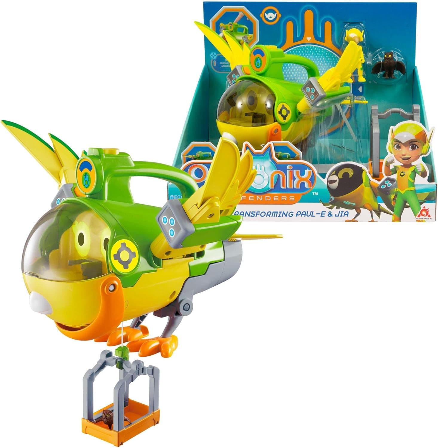 Petronix - Deluxe Transforming Paul-E & JIA, figura e boneco de animal de estimação transformável em veículo, pássaro da JIA da série de desenhos animados, meninos e meninas desde 3 anos, famosa