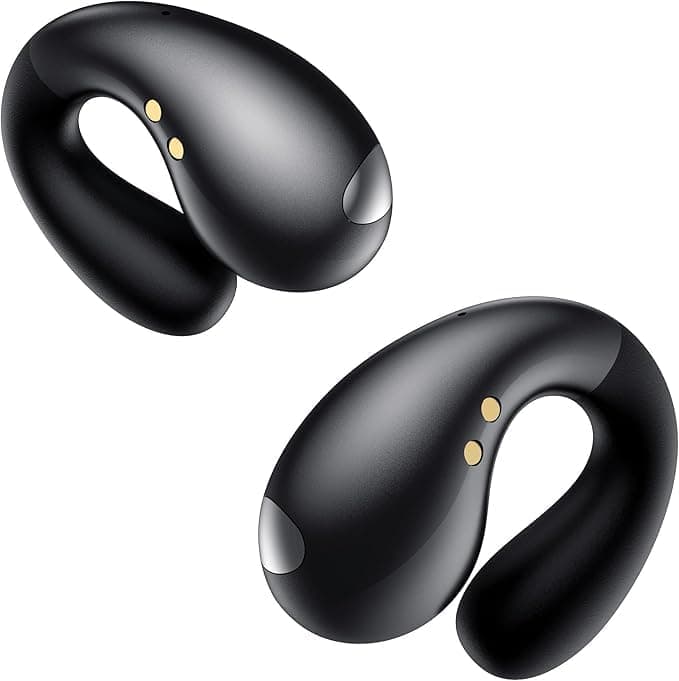 EUQQ Auriculares condução osea - auriculares sem fios desportivos Bluetooth para correr e correr, auriculares sem fios com design aberto, conforto e segurança para exercício