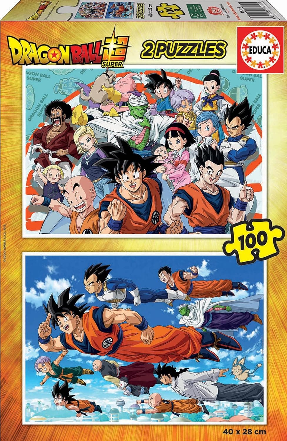 Educa Dragon Ball 18214 | Conjunto de 2 puzzles de 100 peças cada com personagens Dragon Ball para crianças a partir dos 6 anos