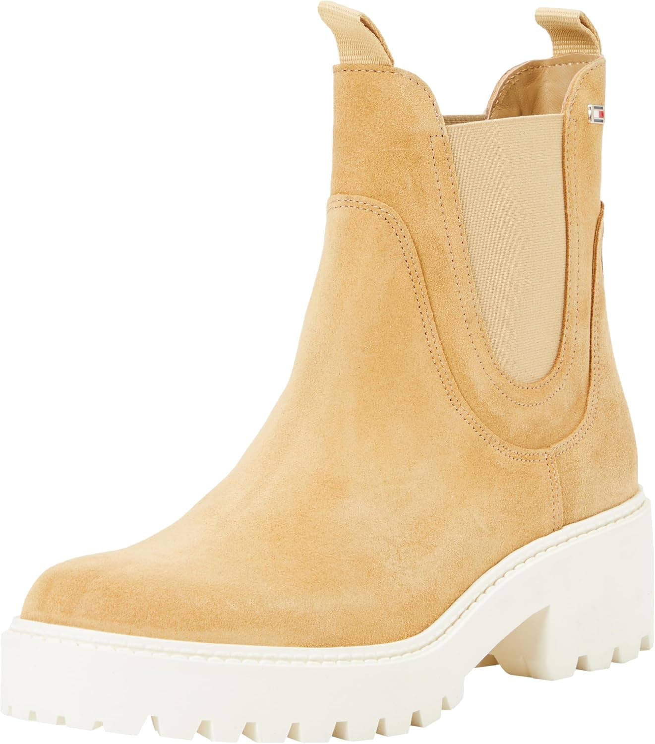 Tommy Hilfiger Flag Mid Heel | Botins Chelsea em camurça para mulher