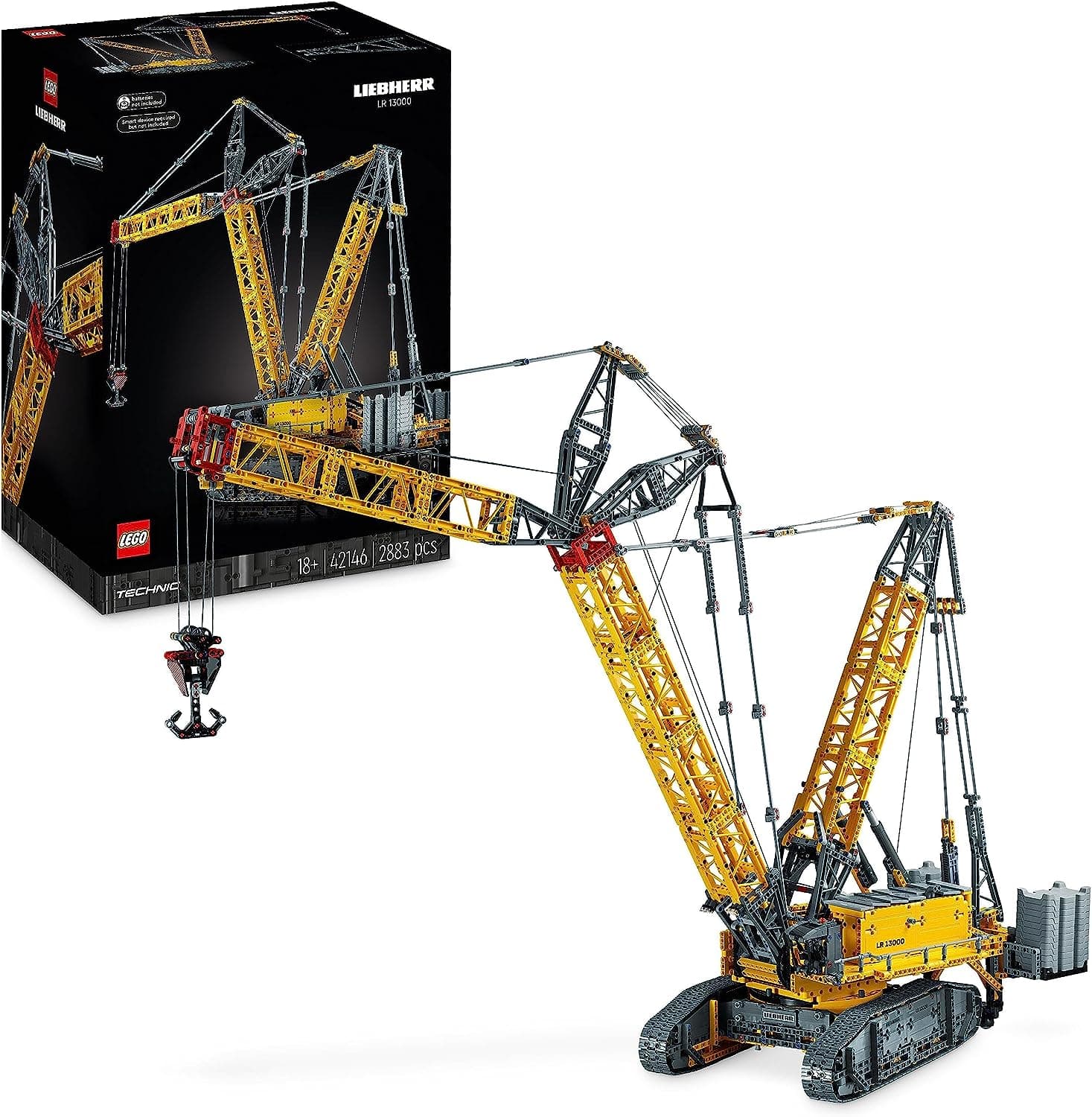 LEGO Technic Liebherr LR 13000 | Grua de rastos de construção para adultos com controlo remoto e braço extensível