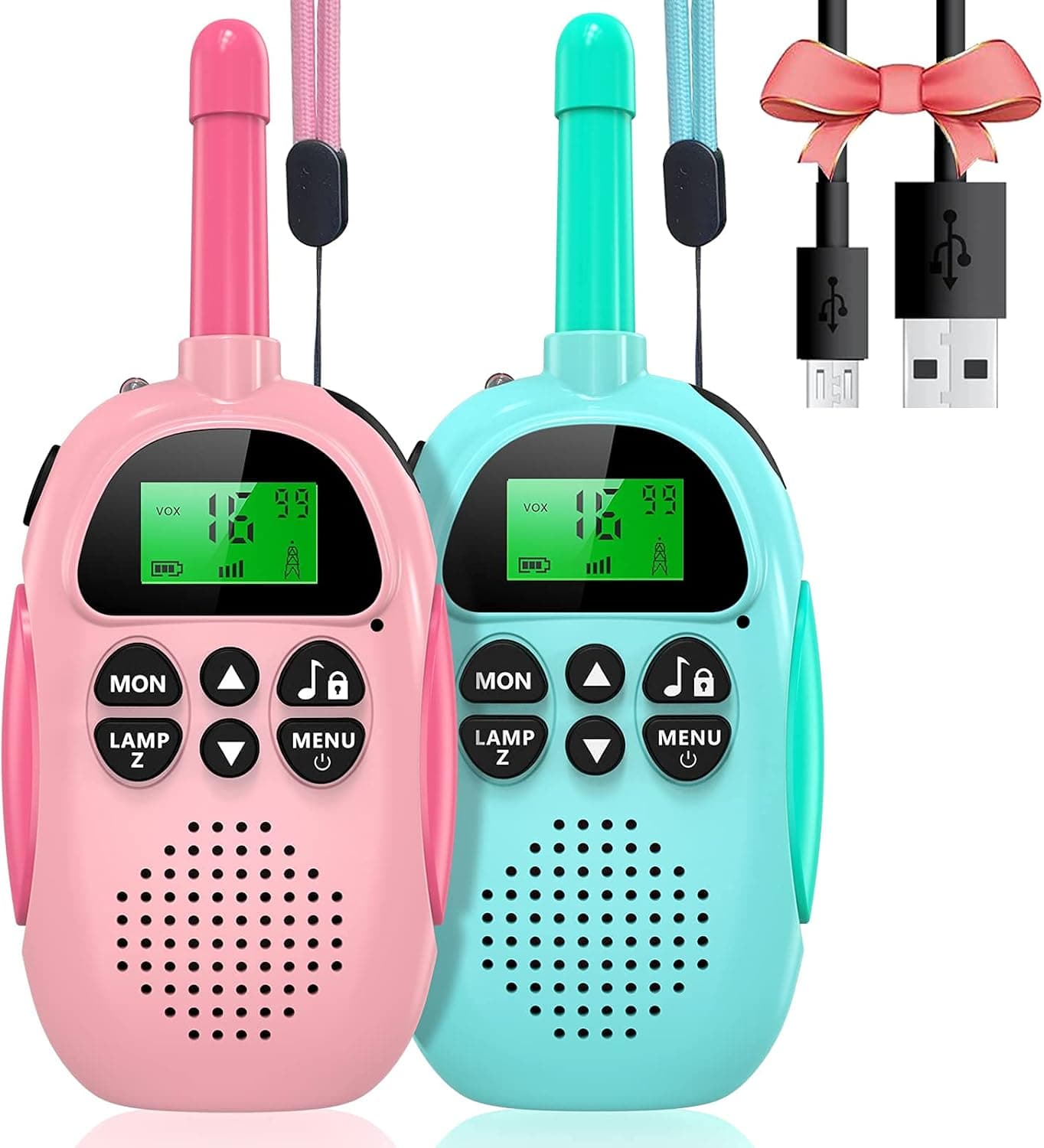 ULEWAY Walkie Talkie recarregável para crianças, Walkie-Talkie com ecrã LCD VOX, longa distância 3 KM, presentes de Natal aniversário para meninos ou meninas