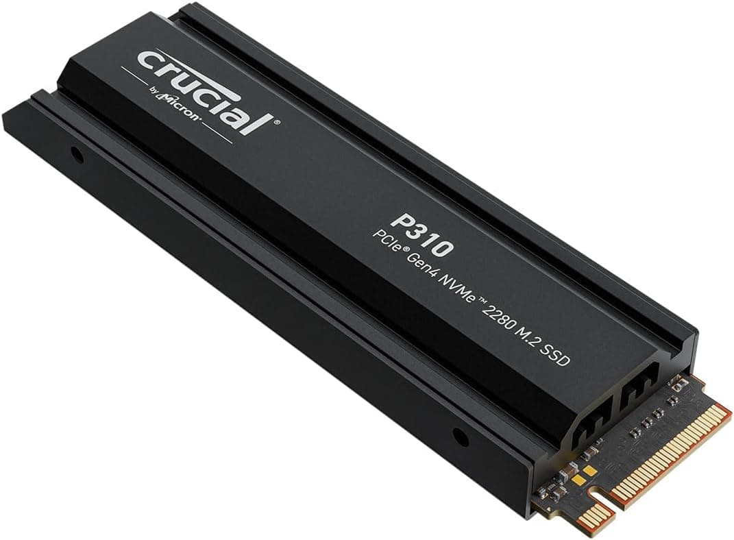 Crucial P310 2TB PCIe Gen4 NVMe M.2 PS5 SSD interno Gaming com dissipador, até 7100 MB/s, compatível com PlayStation 5, computador de mesa, disco rígido SSD - CT2000P310SSD5-01