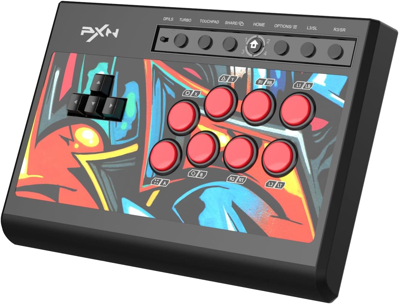 PXN X8 Arcade Stick, Arcade Joystick con Función Turbo, Street Fighter Fight Stick, All-button Fight Joystick para PS3 / PS4 / Xbox One/Xbox Series X&S/Switch/PC Windows
