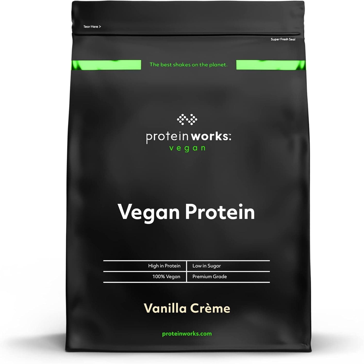 Protein Works - Proteína vegana - 100% A base de plantas - sem glúten - baixo em gorduras, creme de baunilha - 1 kg