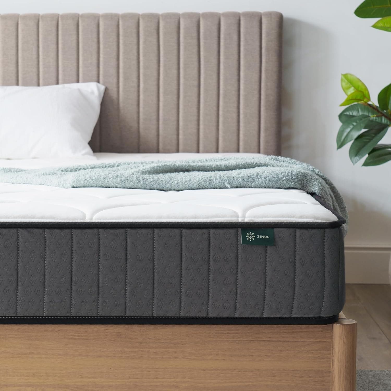 Zinus Colchão híbrido Tight Top Colchão, 135 x 190 cm, altura, 15 cm, molas com relevo e espuma viscoelástica, colchão de alta respirabilidade, ideal para um sono reparador
