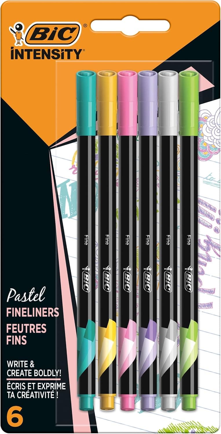 BIC Intensity - conjunto de 6 marcadores de ponta fina, cor pastel