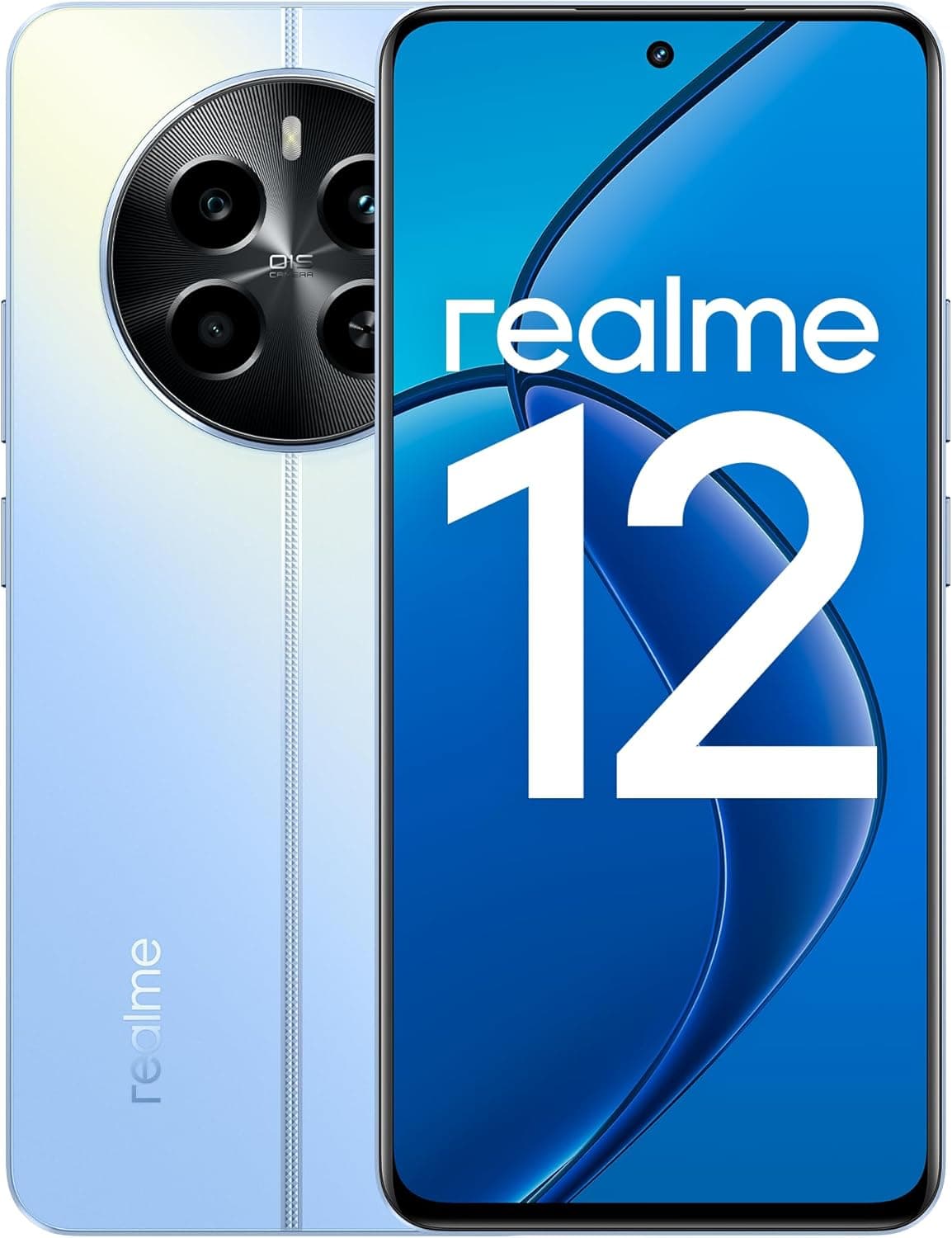 realme Telemóvel 12 4G 8 + 256 GB, processador Qualcomm Snapdragon 685, ecrã AMOLED ultrafluído de 120 Hz, Sony LYT-600 OIS Portrait Camera, grande bateria de 5000 mAh, azul, sem adaptador