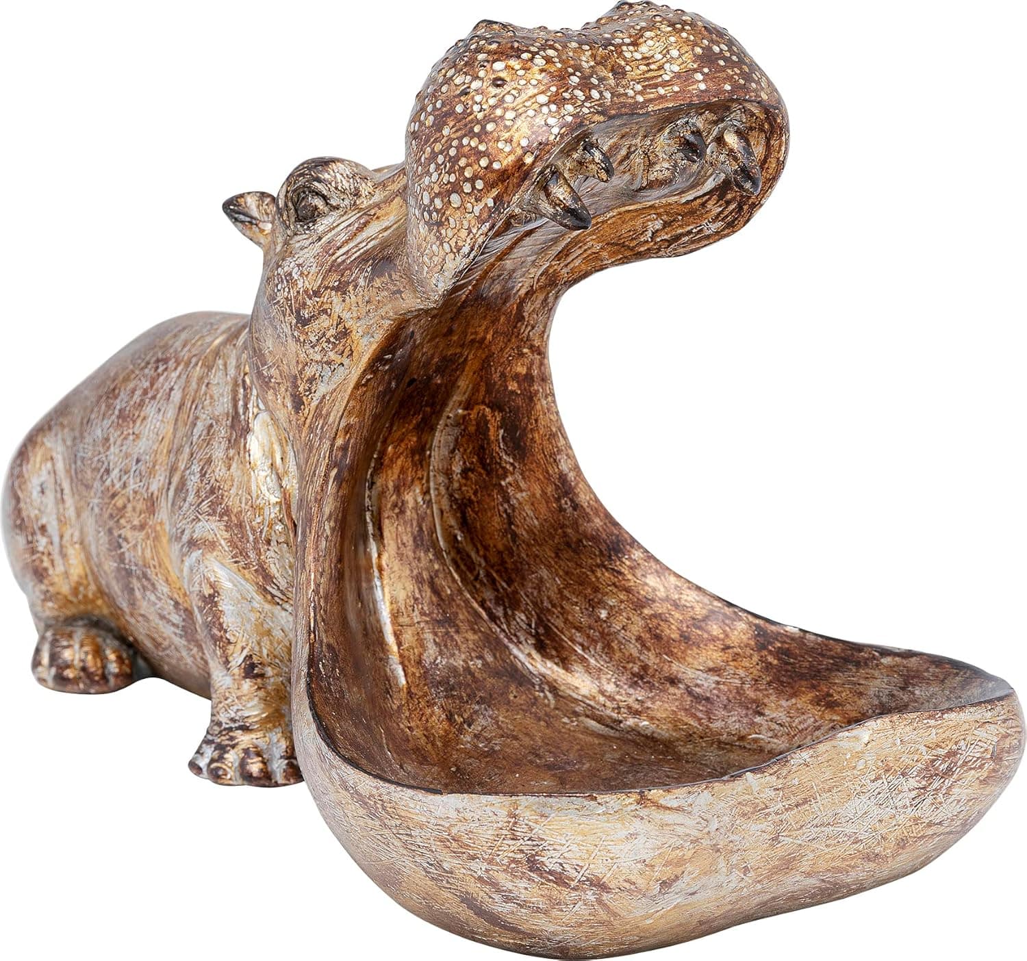 Kare Design | Figura decorativa de hipopótamo em dourado, 17x15x27 cm
