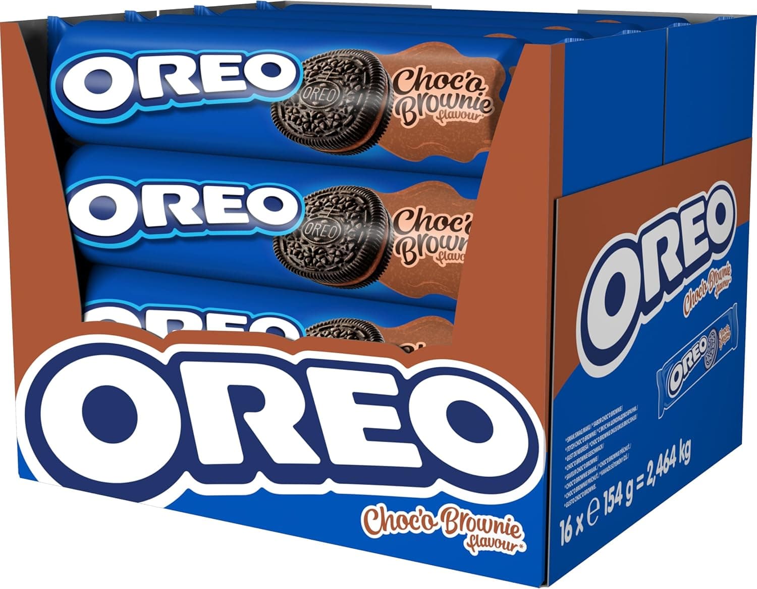 Oreo Choco Brownie bolachas de cacau recheadas com creme de chocolate sabor Brownie, 154 g x 16