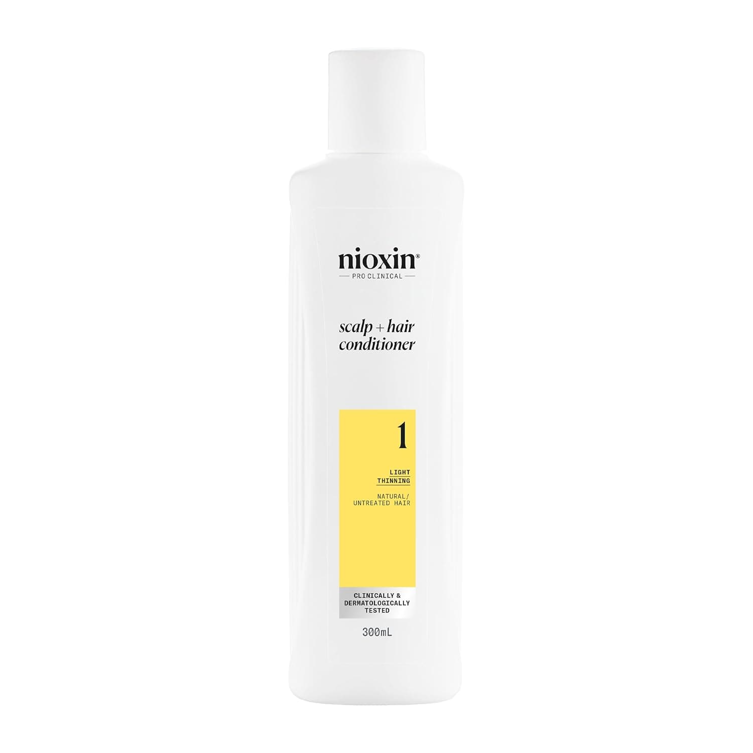 Nioxin System 1 - Shampoo / Condicionador / Tratamento - para Cabelo e Couro Cabeludo - Cabelo Natural com Desbaste Leve