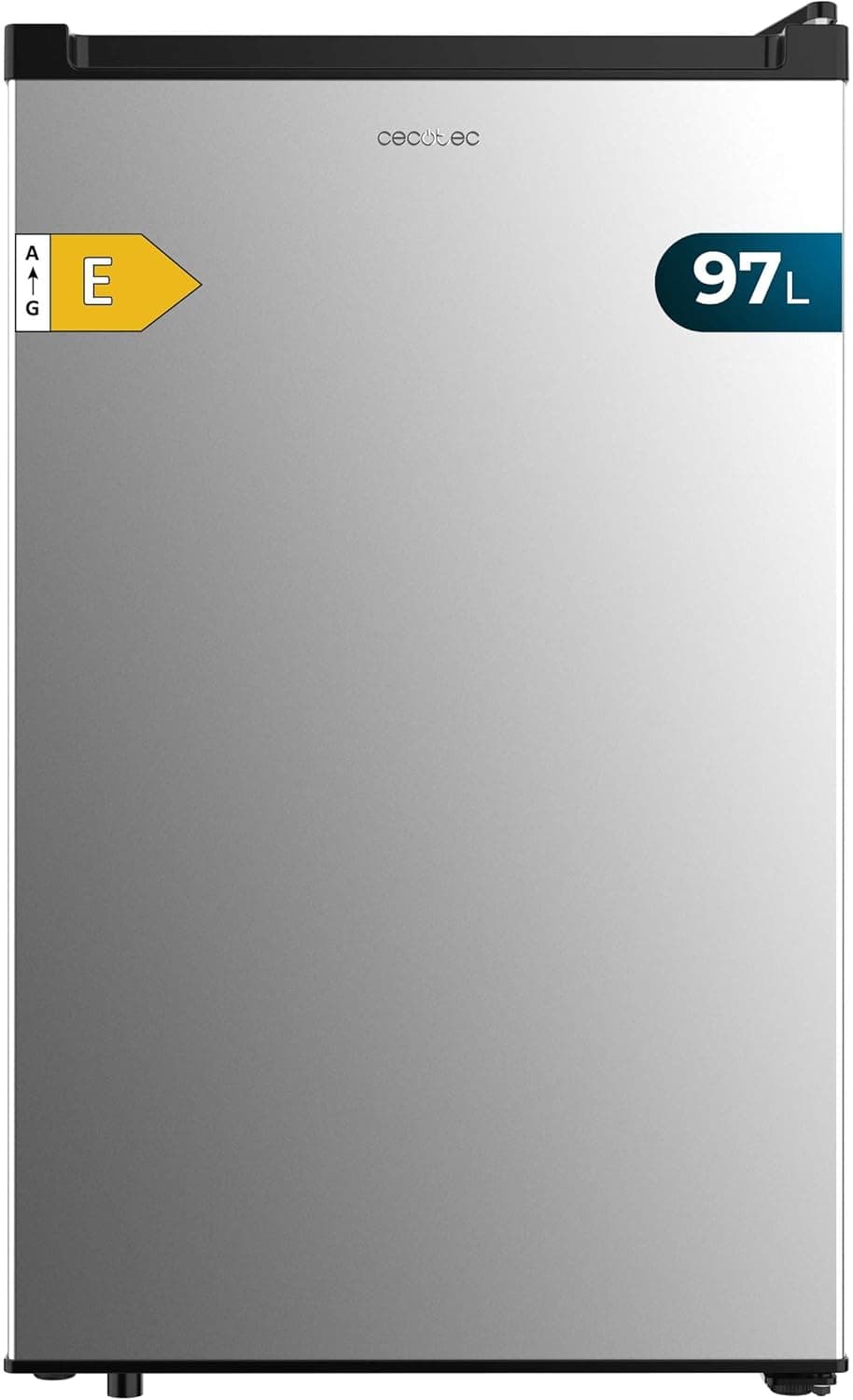 Cecotec Bolero CoolMarket TF 97 Inox, classe energética E, design compacto, porta reversível, 3 gavetas, medidas 55,1 x 57,5 x 83,5 cm, cor Inox