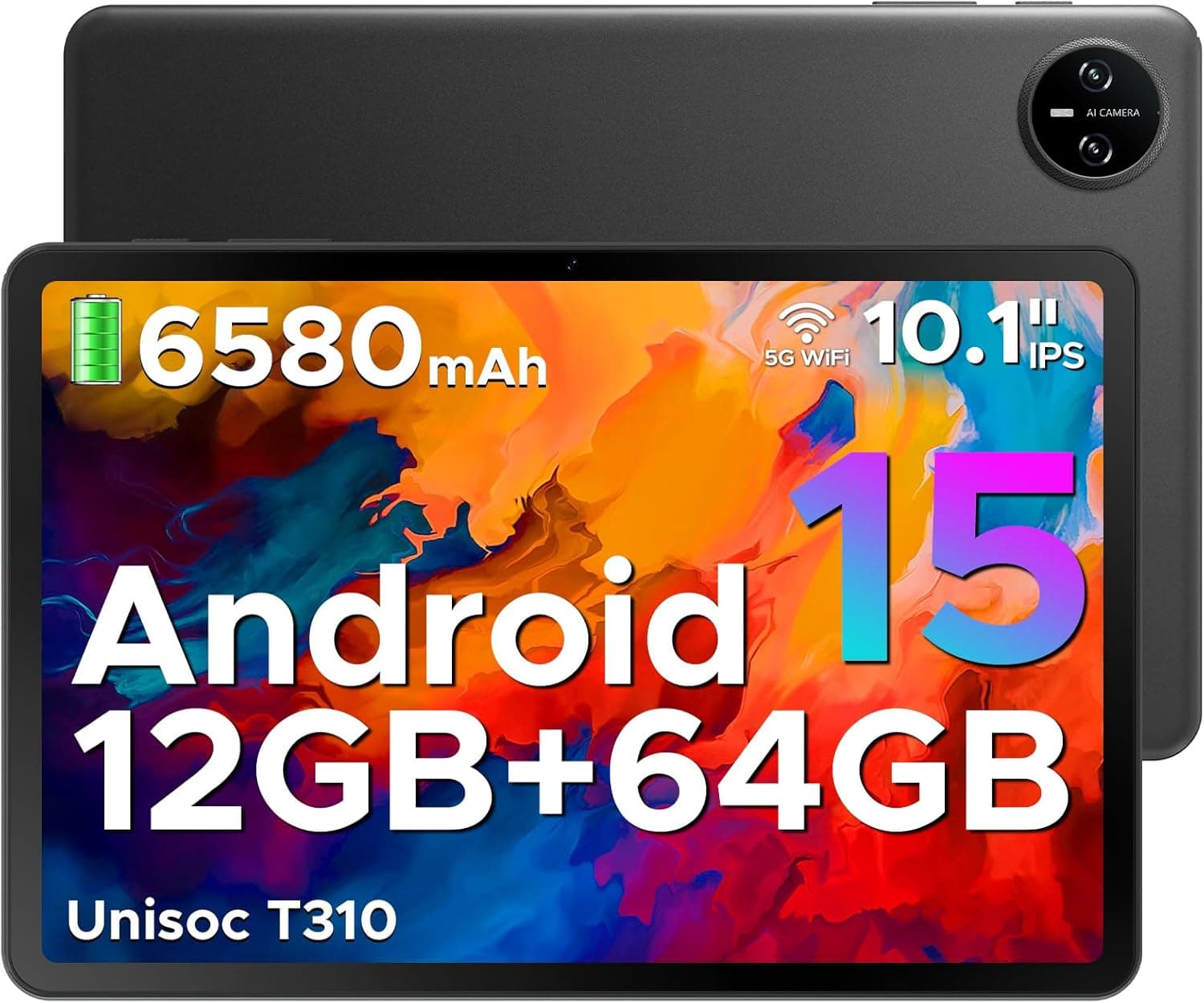DOOGEE Tab A9 | Tablet de 10" Android 15 com 12 GB RAM, 64 GB de armazenamento e bateria 6580 mAh para crianças