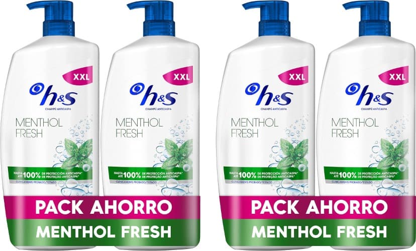 H&S Menthol Fresh champô anti-caspa, 1000 ml x 4
