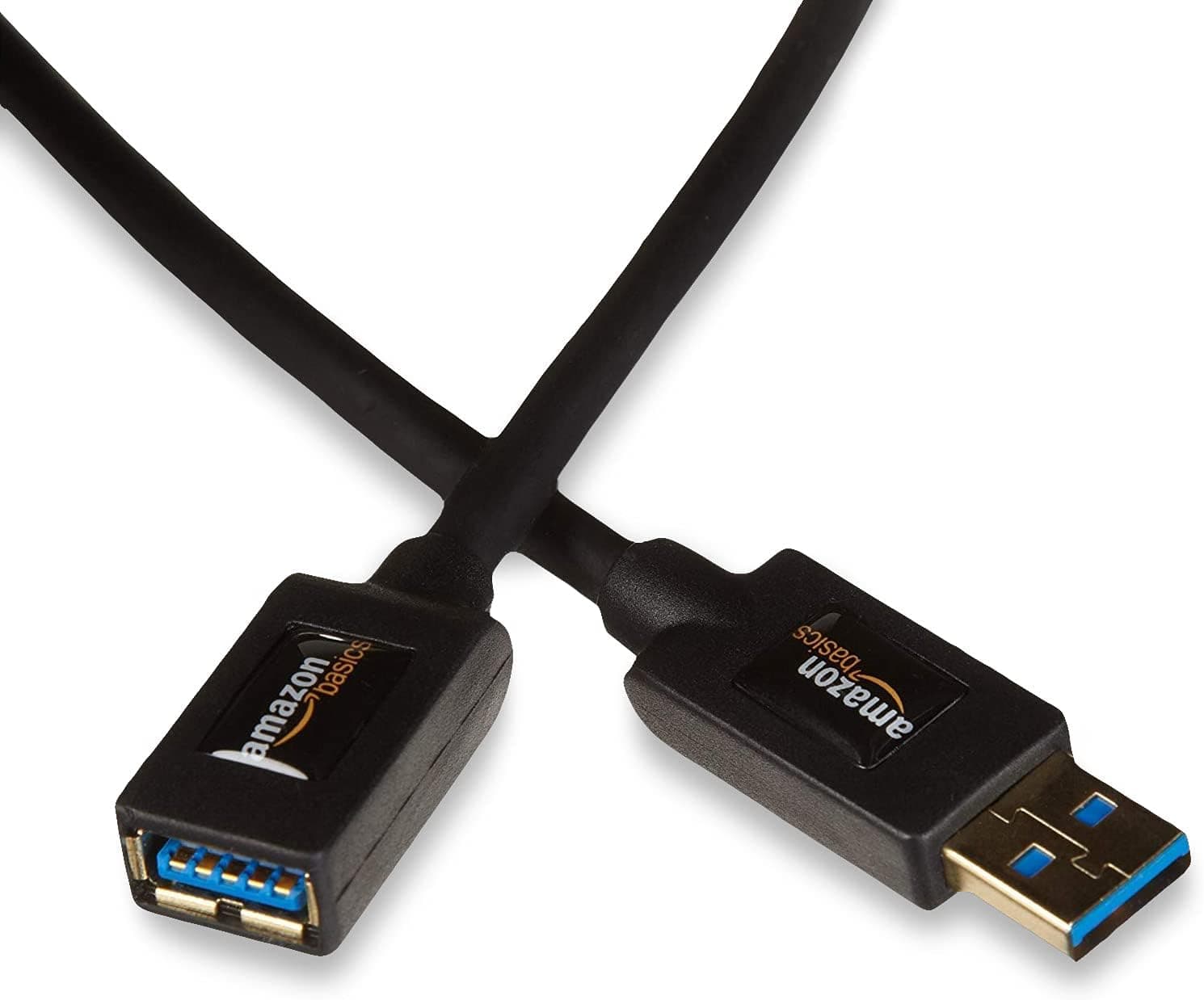 Amazon Basics Cabo de extensão USB-A 3.0 tipo macho para tipo A fêmea (2 m), preto
