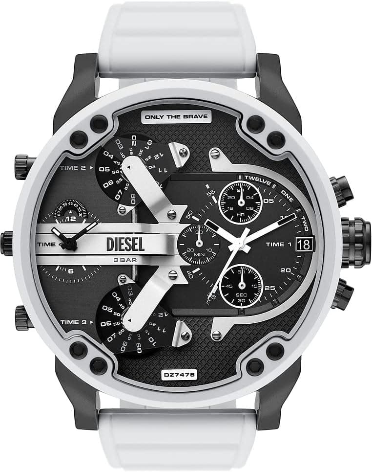Diesel Mr. Daddy Relógio para homem, movimento multifuncional com correia de silicone