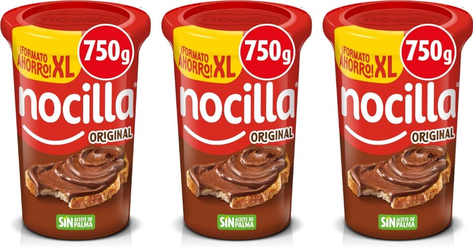 Nocilla Original | Creme de cacau e avelãs sem óleo de palma, 750 g x 3