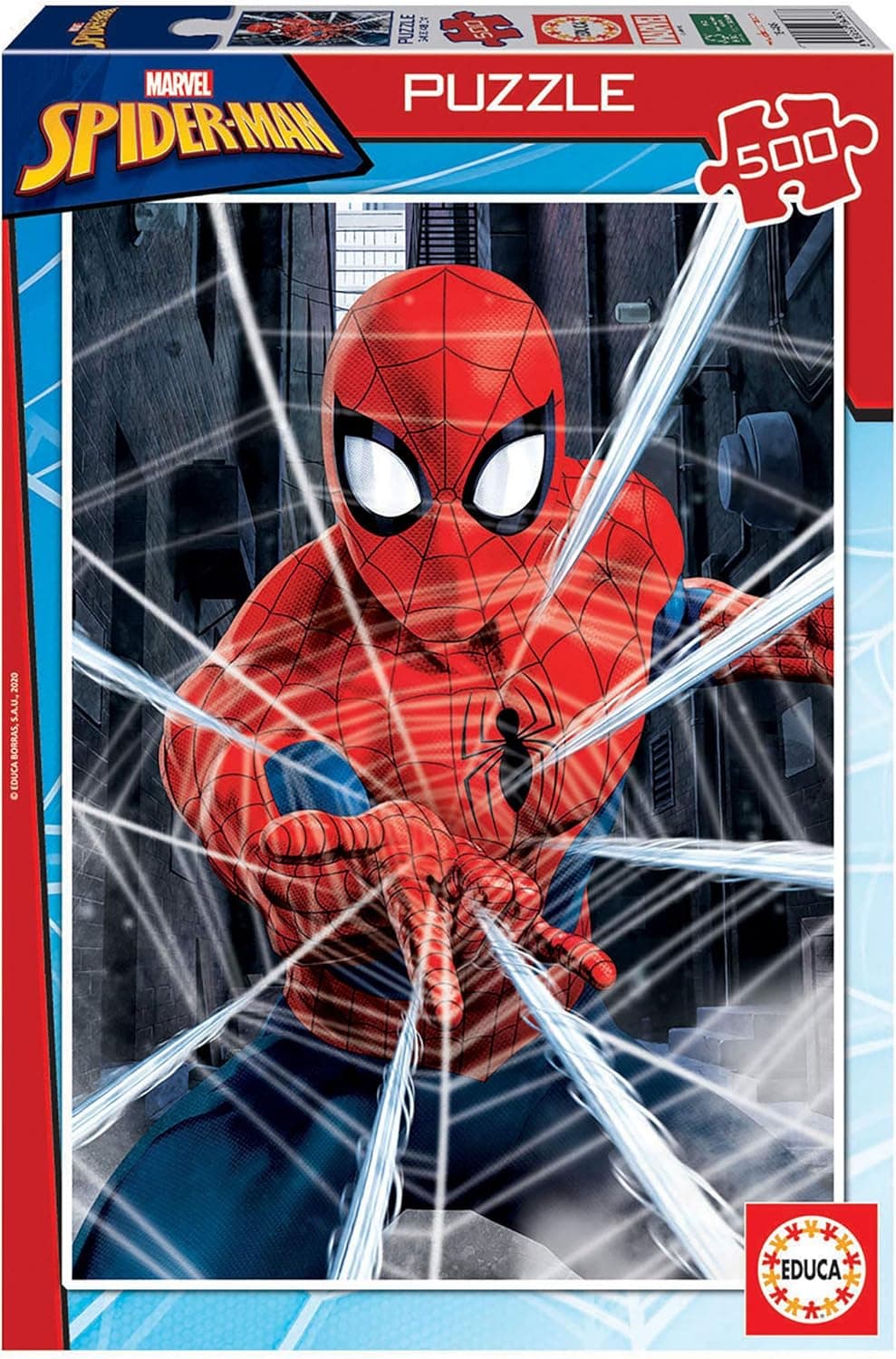 Educa - Puzzle de 500 peças para adultos | Homem-Aranha, série Marvel. Inclui cola Fix Puzzle. 11 Anos (18486)