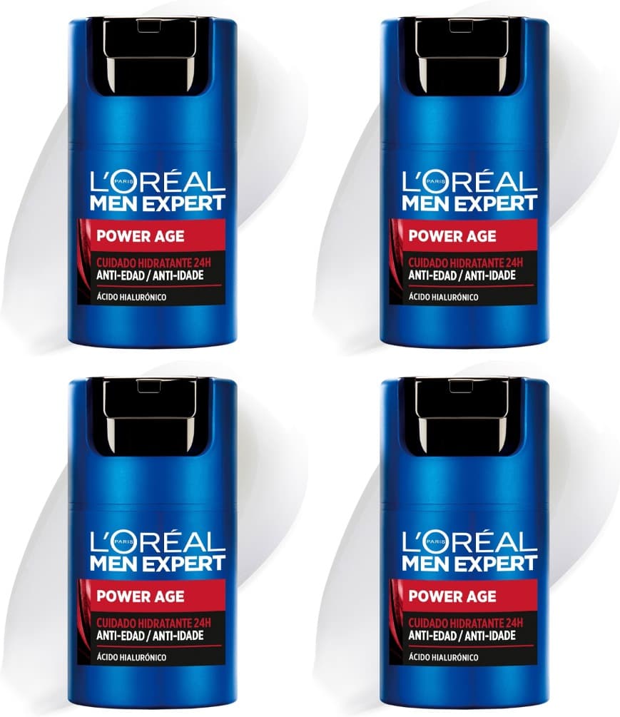 L'Oréal Paris Men Expert Power Age | Creme hidratante facial anti-rugas com ácido hialurónico para pele seca, 50 ml