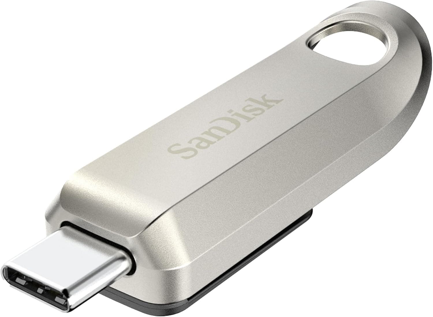 SanDisk 256 GB Ultra Luxe, unidade flash USB Type-C, desempenho USB 3,2 Gen 1 com design metálico, até 400 MB/s, prata