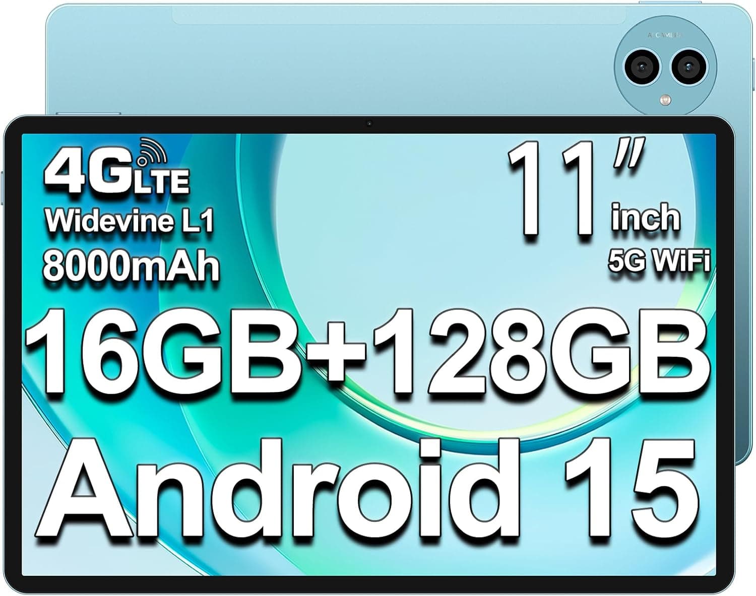 TECLAST P50 90Hz Tablet 11 polegadas Android 14 tablet, 16 GB RAM+128 GB ROM (TF 4TB), Duplo SIM 4G LTE+5G WiFi, T606 Octa-Core 2 GHz, 8000 mAh/GPS/13MP/Widevine L1/BT5/Type-C/GMS/3,5 mm