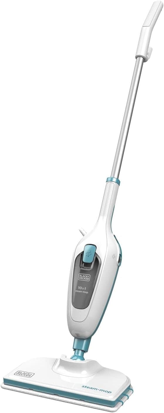 BLACK+DECKER Mopa a vapor 10 em 1, potência de 1300 W, capacidade de 350 ml, sem fios, cabeça giratória de 180º, inclui almofada de microfibra e vários acessórios - FSMH13E10-QS