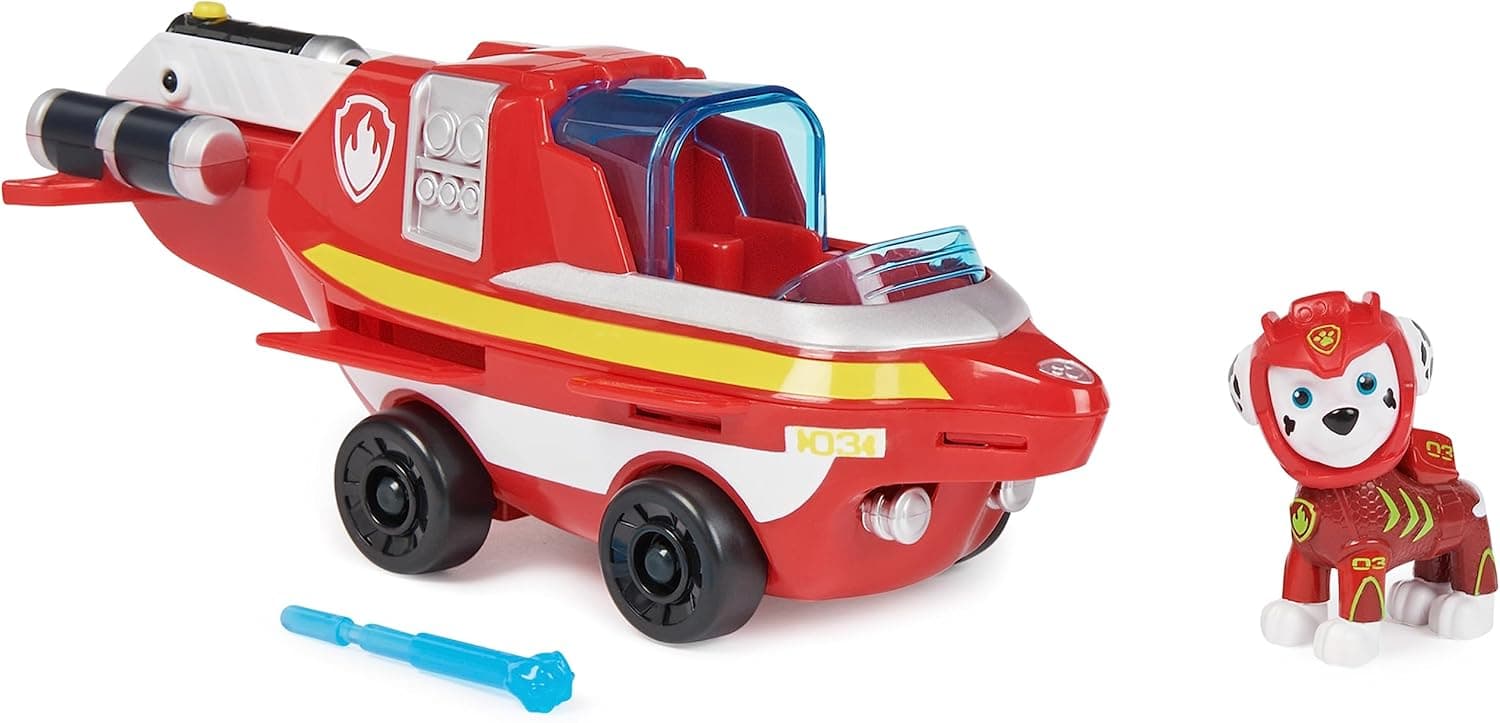 Patrulha canina - AQUA PUPS - Figura de ação da PATRULLA CANINA - veículo de golfinho transformável de Marshall com figura de ação colecionável - 6066139 - brinquedos crianças 3 anos +