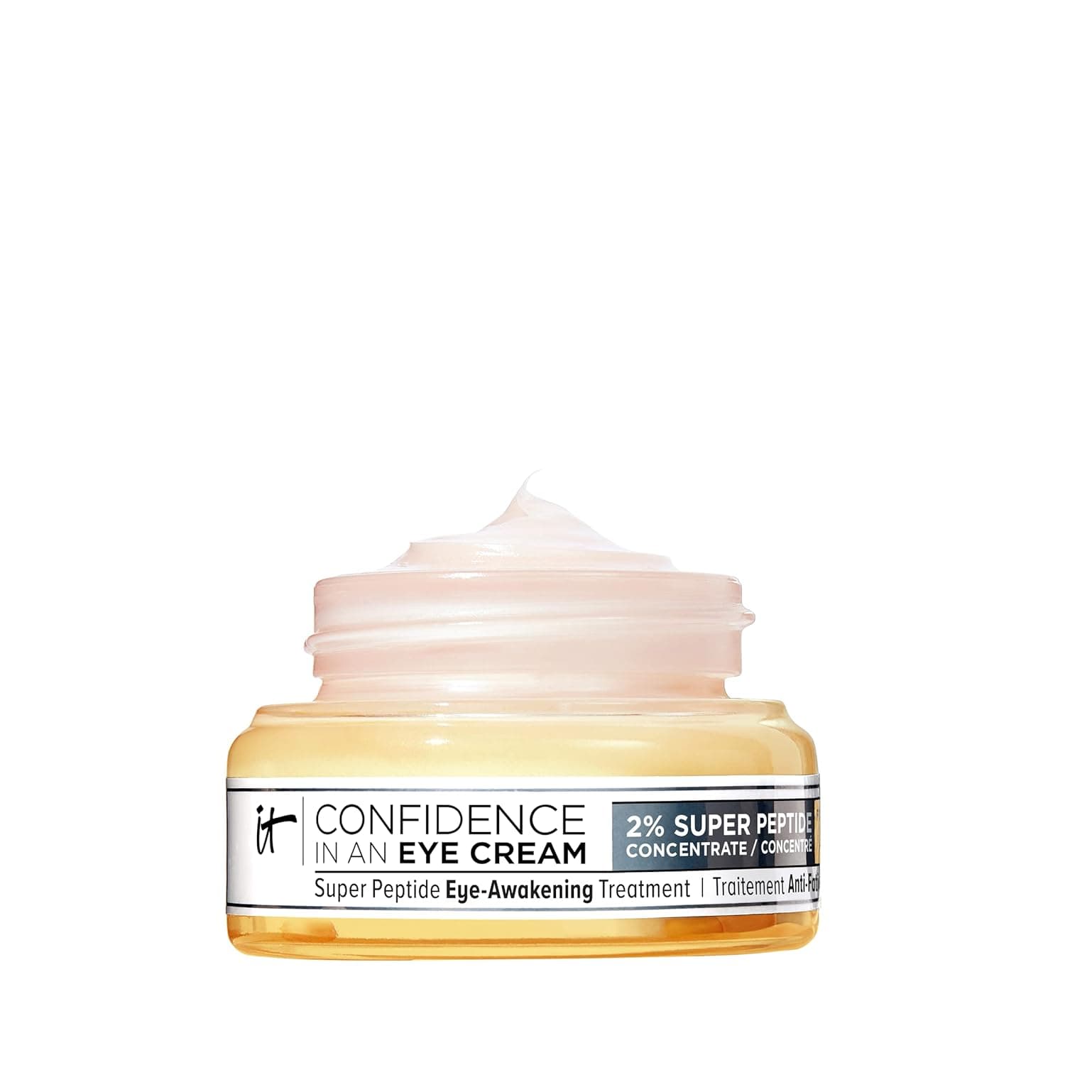 IT Cosmetics, Creme para o contorno de olhos anti-idade, corrige a cor e ilumina, combate as linhas de expressão, fórmula com colagénio e ácido hialurónico Confidence In an Eye Cream, 15 ml