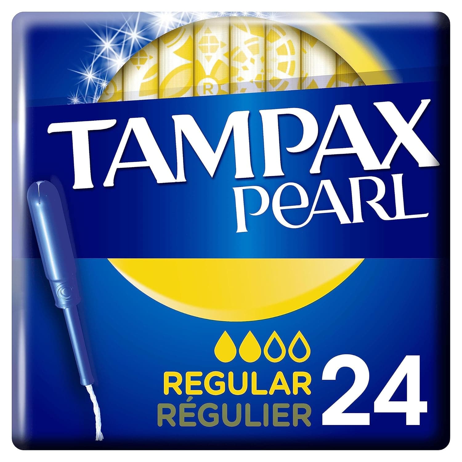 Tampax Pearl regular tampões com aplicador, adaptam-se à forma do seu corpo, evitam perdas, 24 unidades