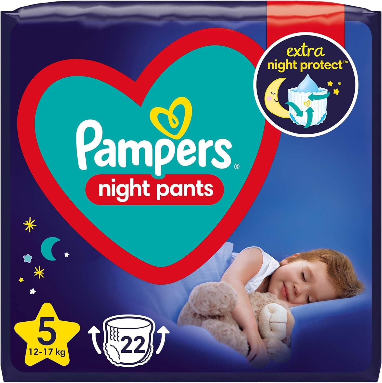 Pampers Night Pants fraldas, tamanho 5, 22 unidades, 12 kg - 17 kg