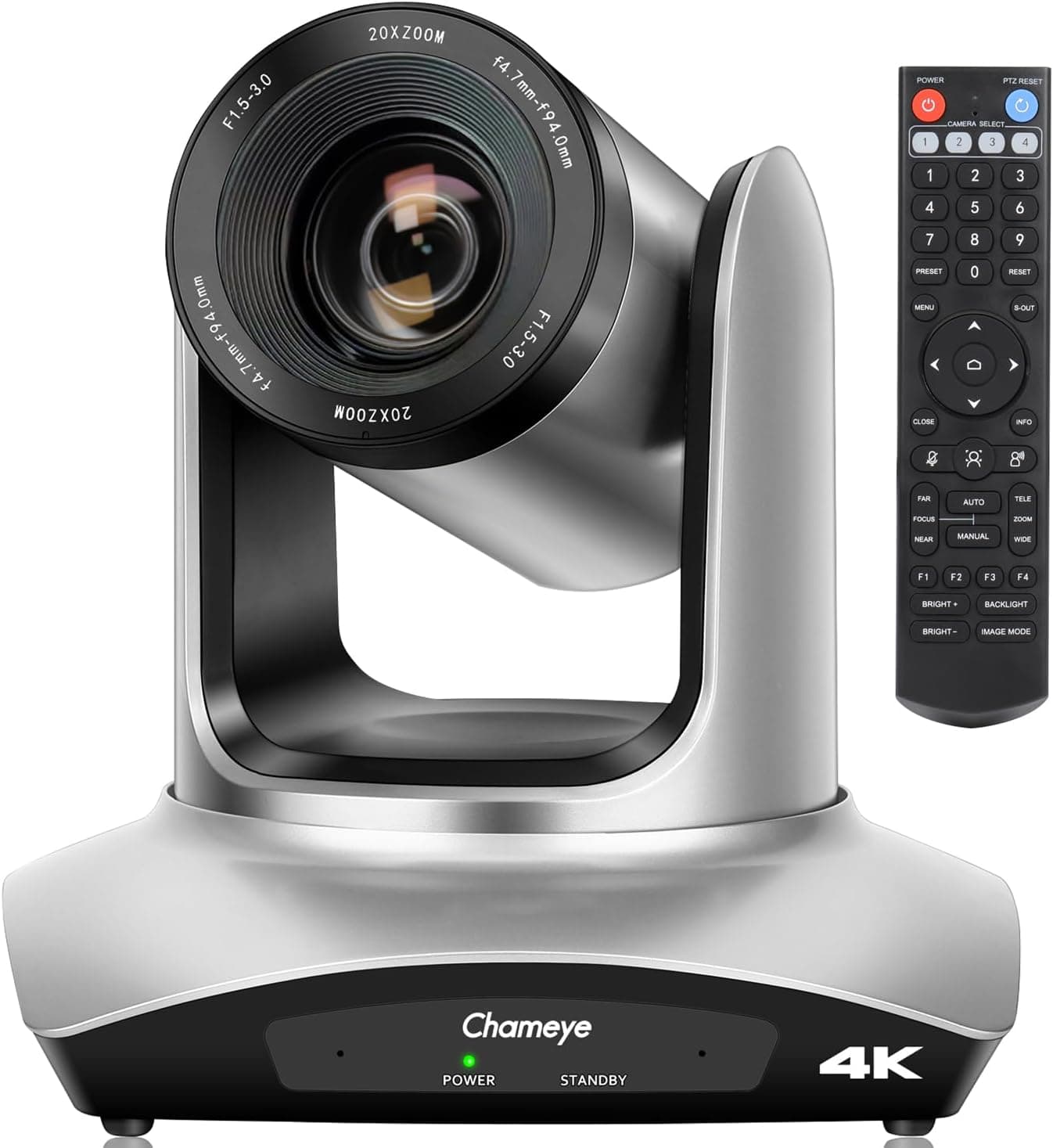 Chameye Câmara PTZ 4K com zoom ótico 20x, com HDMI/USB3.0/LAN (PoE) para culto em igreja ao vivo, videoconferência, Youtube OBS vMix Live Streaming, C420