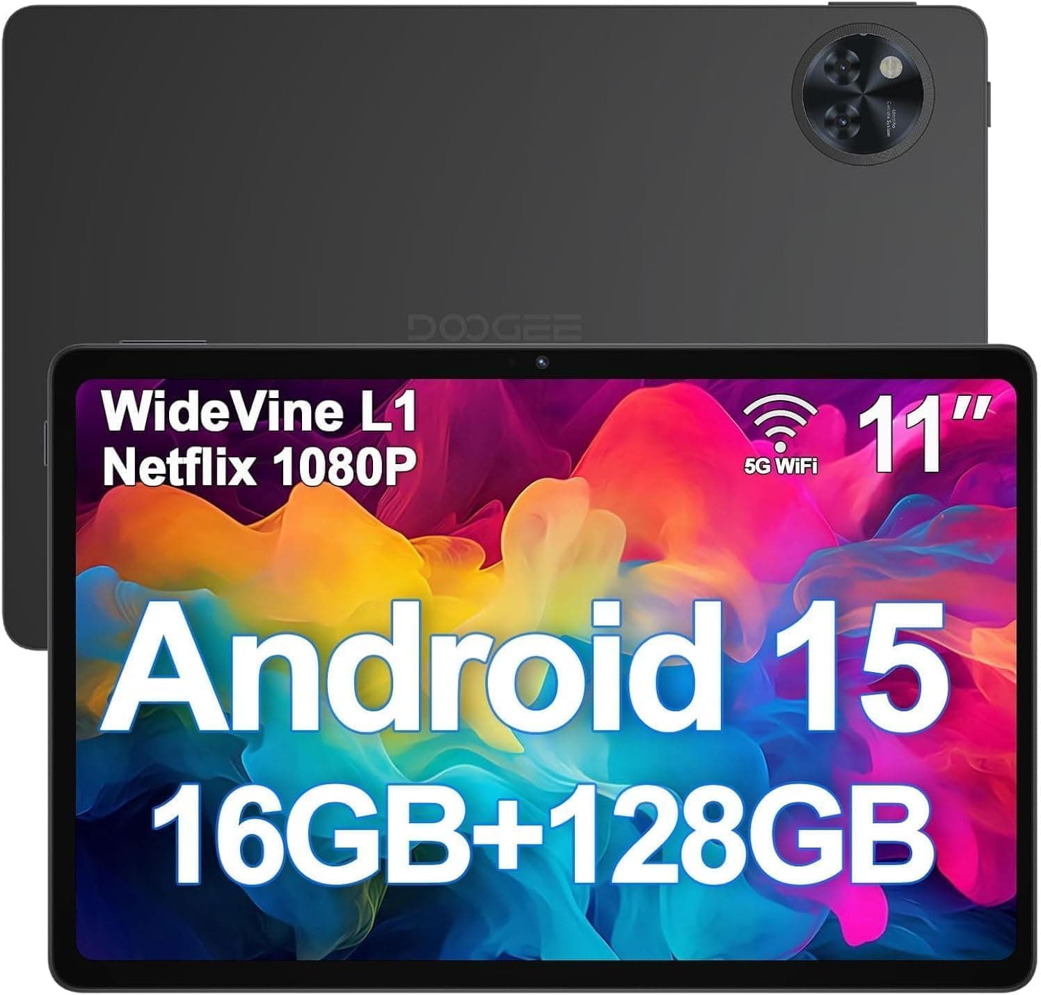 DOOGEE 2025 Android 15 Tablets U11 Tablet de 11 polegadas, 16 GB RAM+128 GB ROM (TF 2TB), 8580 mAh, Octa Core, 5 G WiFi Android Tablets| Widevine L1 | Netflix | Bluetooth 5.02 13MP. +5MP | GPS | OTG