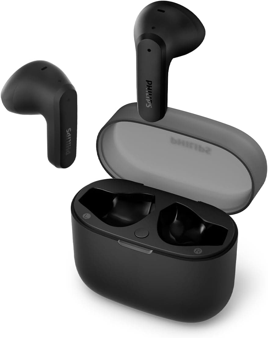 Philips TAT2139BK Auriculares True Wireless com Bluetooth – Som Natural, Graves Dinâmicos, Estojo de Carregamento Compacto, Chamadas Nítidas – Preto