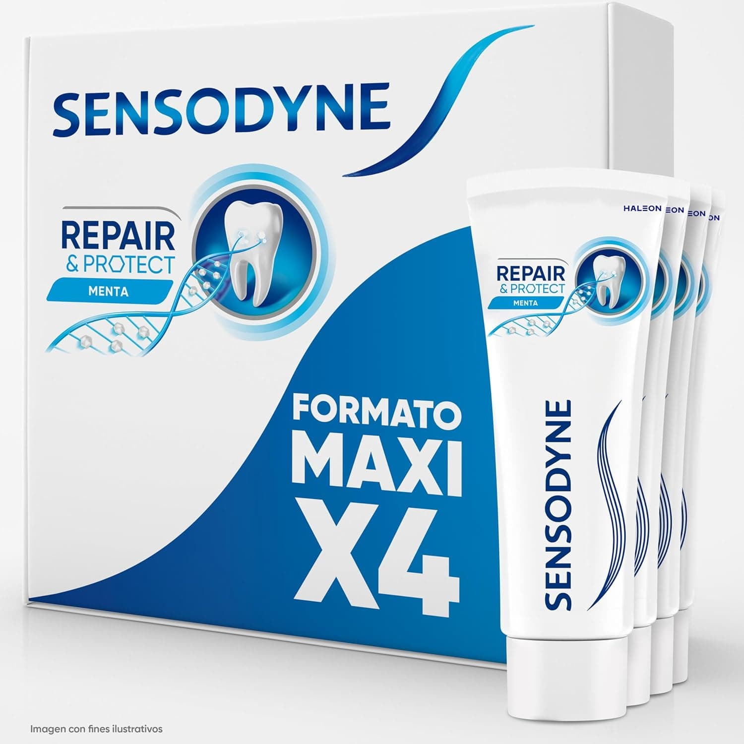 Sensodyne Repair & Protect Pastas de dentes sabor hortelã, proteção e alívio contra a sensibilidade dentária, pack 4 x 75 ml