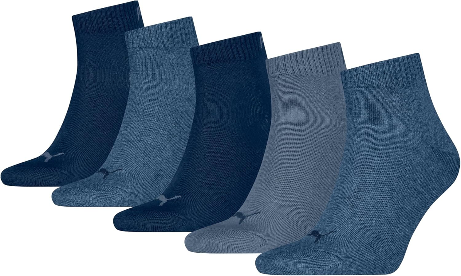 PUMA Quarter Plain Meias unissexo para adulto, pack de 5