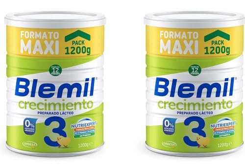 Blemil 3 Crescimento de 0% de açúcares adicionados, leite em pó preparado para crianças dos 1 aos 3 anos - 1200g x 2